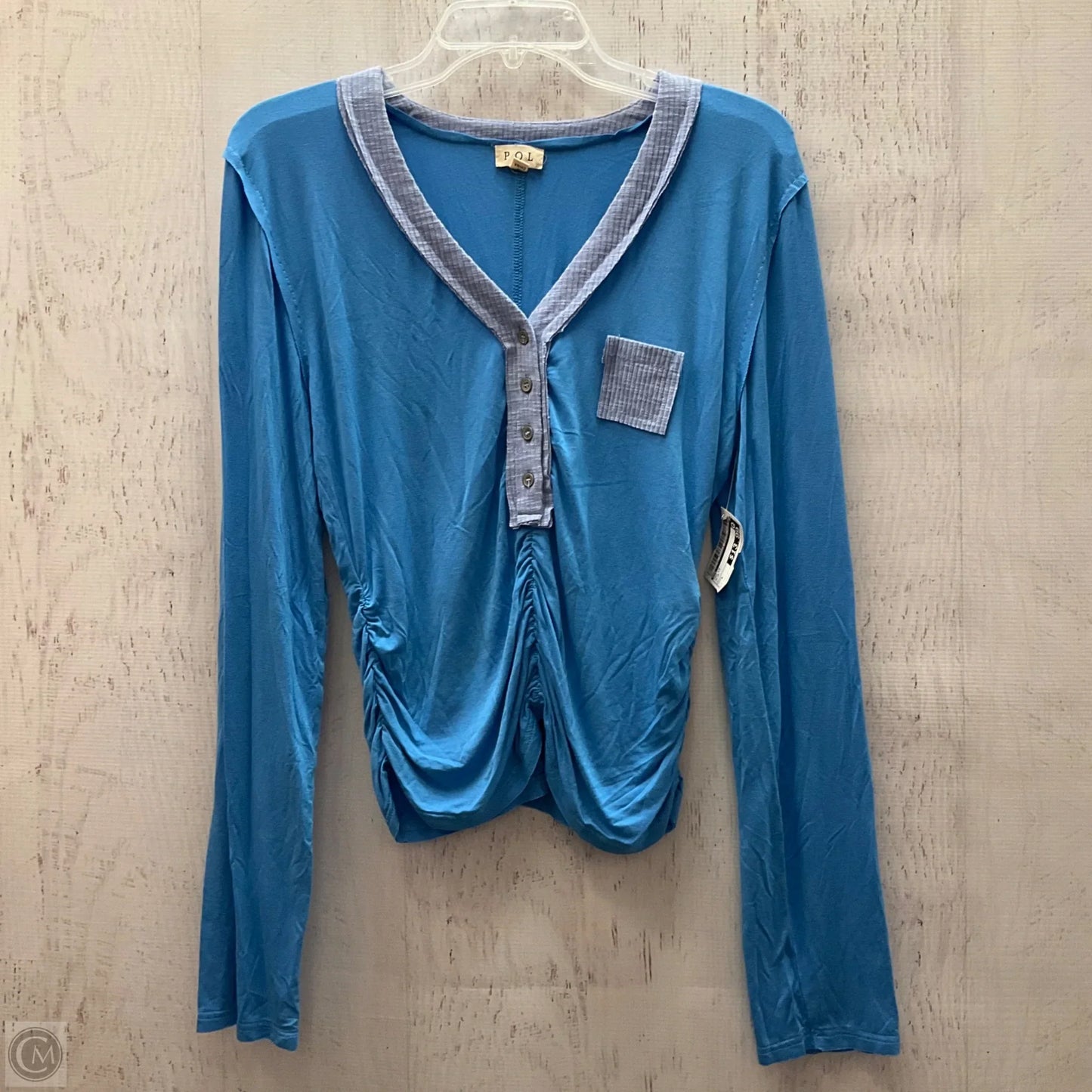 Top Long Sleeve By Pol In Blue, Size: L