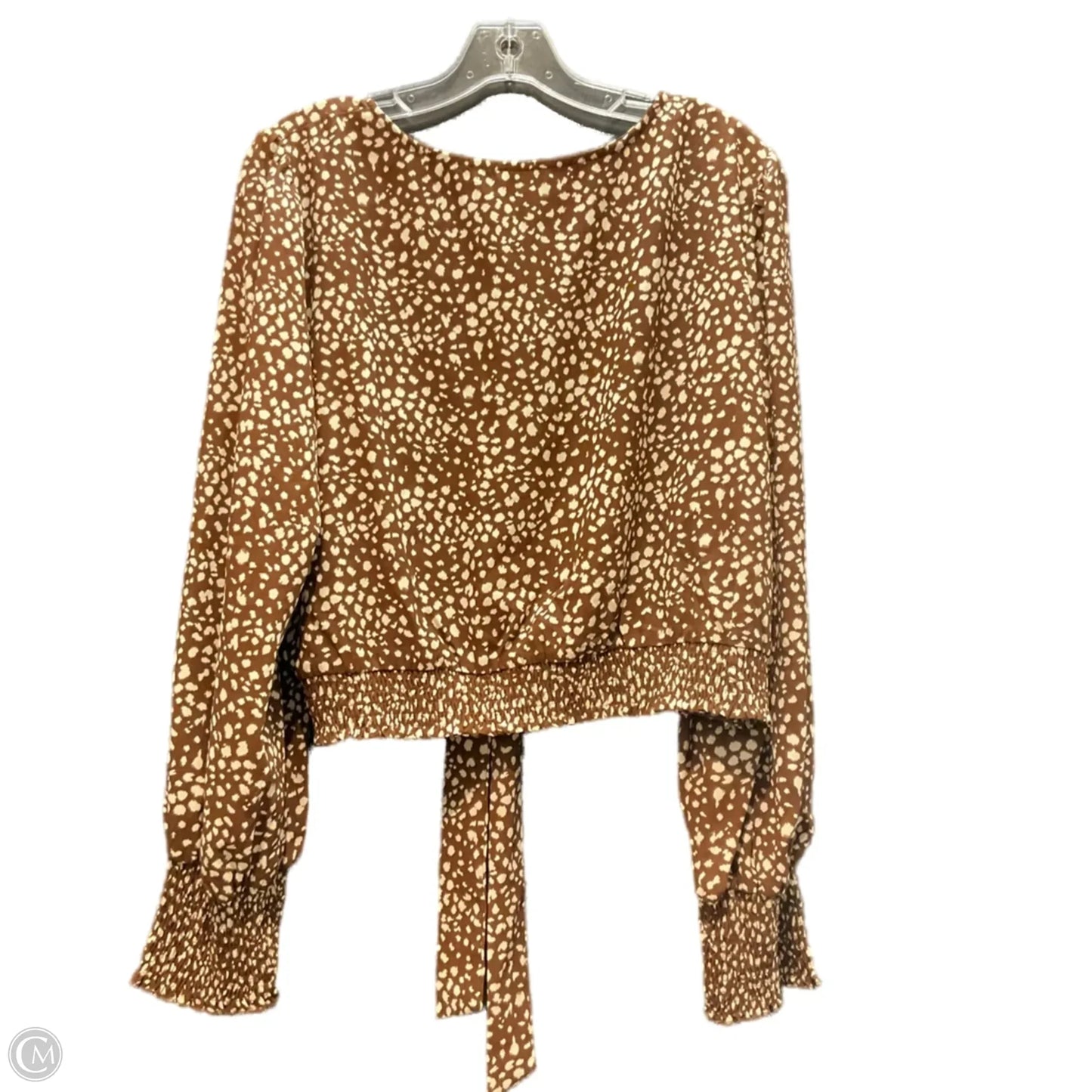 Top Long Sleeve By Altard State In Brown & Cream, Size: 2x
