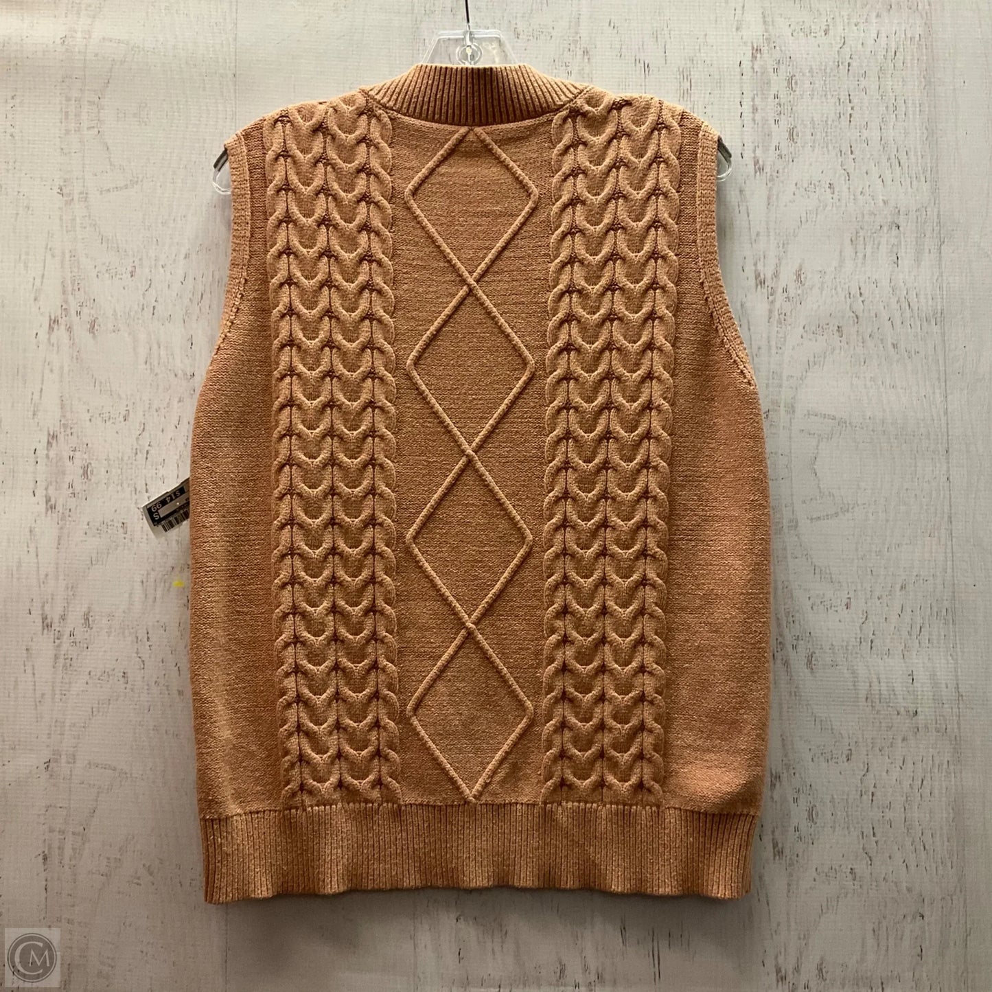 Vest Sweater By Clothes Mentor In Brown, Size: L