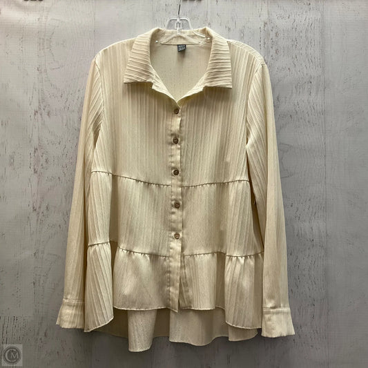 Top Long Sleeve By Shein In Cream, Size: Xl