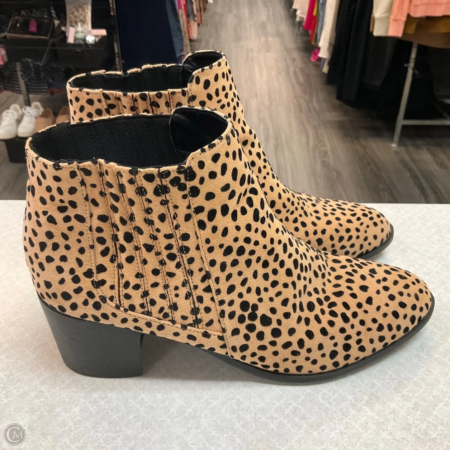 Boots Ankle Heels By Qupid In Animal Print, Size: 8