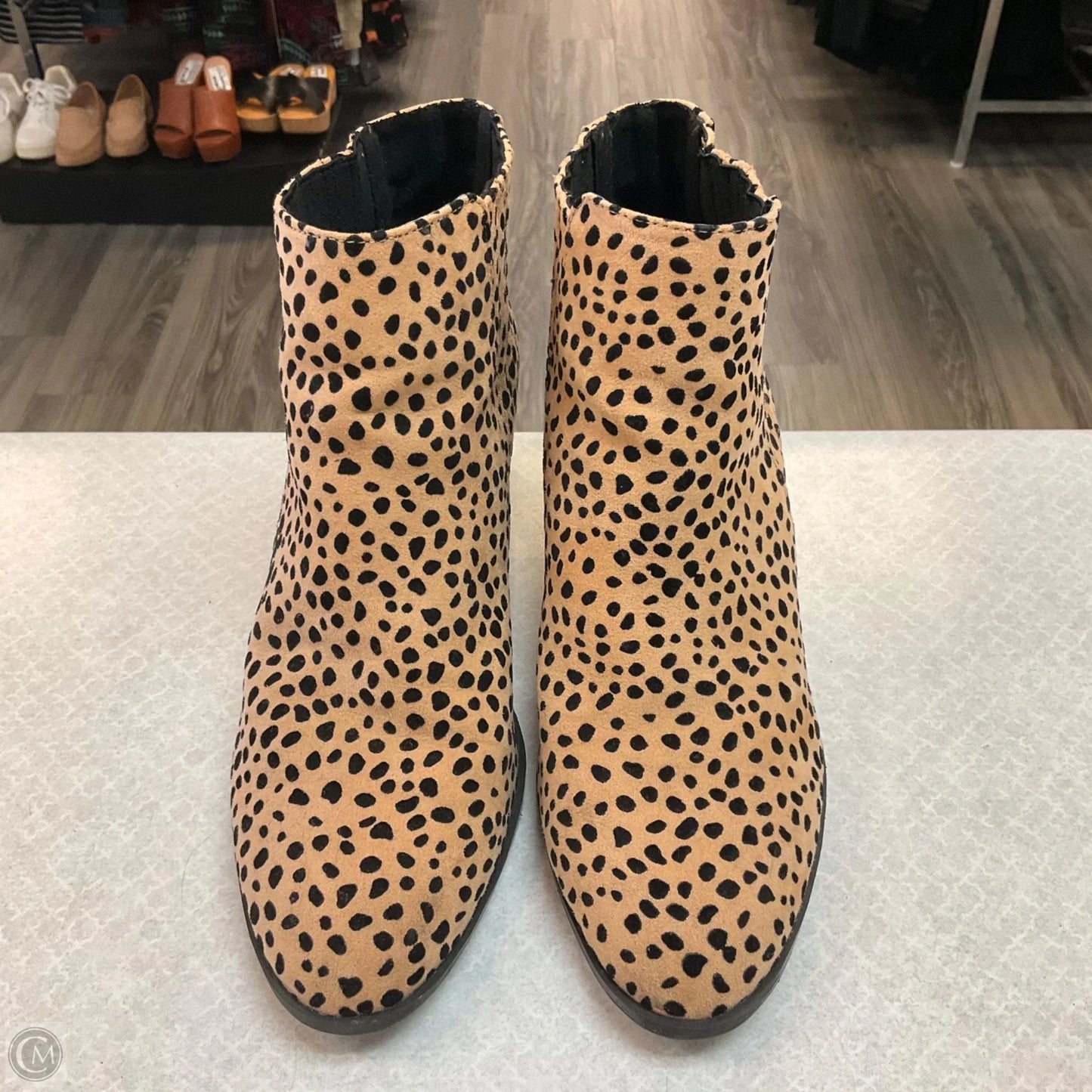 Boots Ankle Heels By Qupid In Animal Print, Size: 8