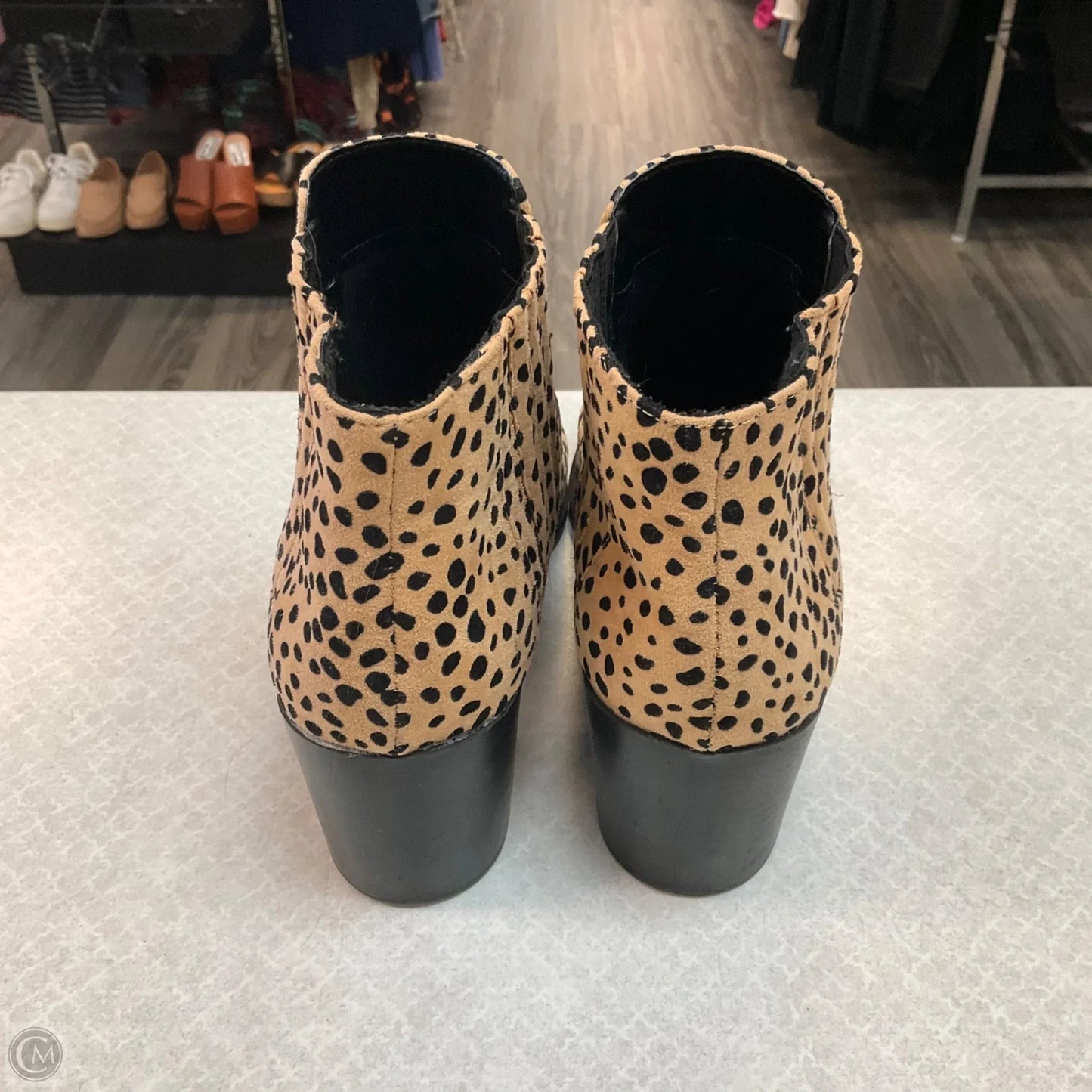 Boots Ankle Heels By Qupid In Animal Print, Size: 8