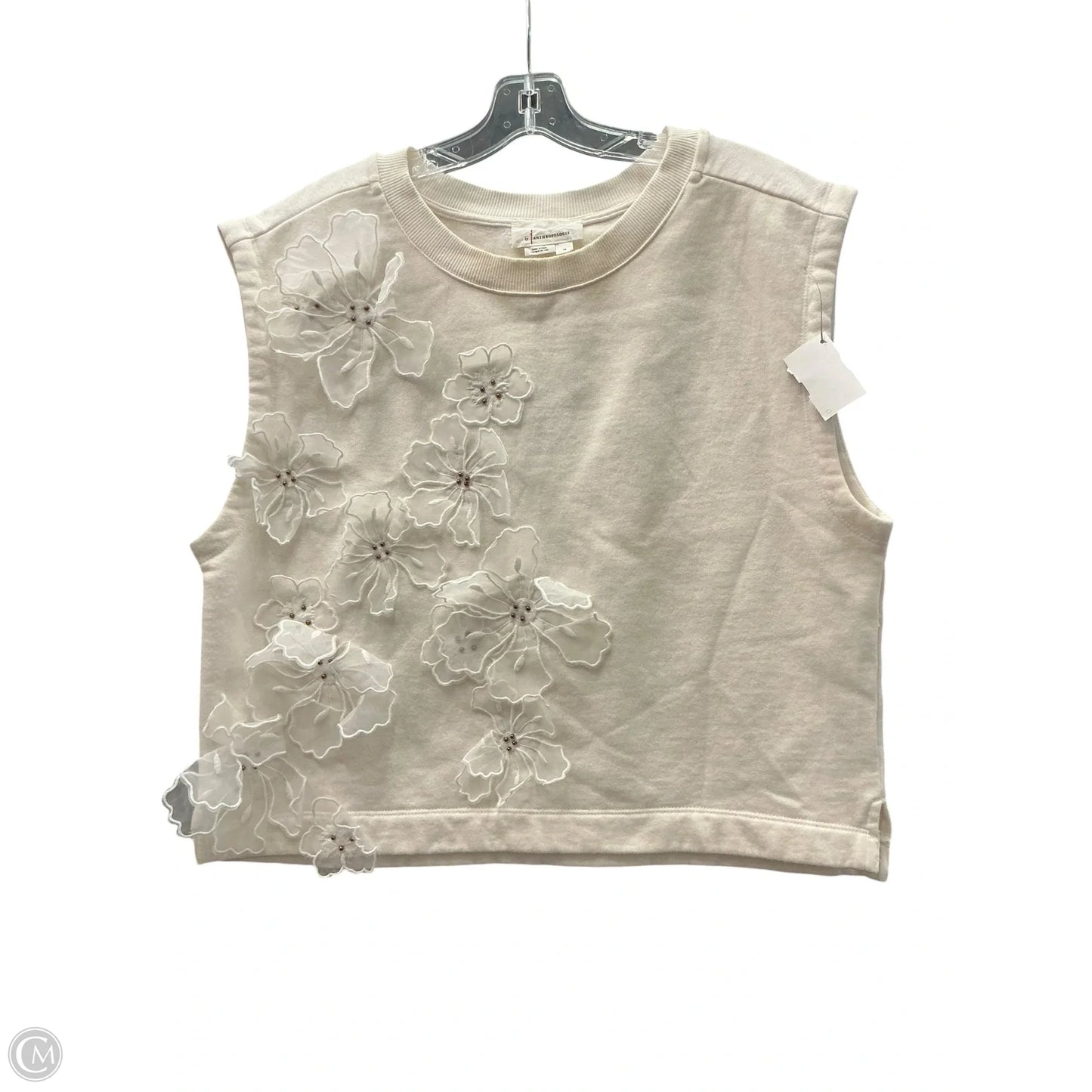 Top Sleeveless By Anthropologie In Cream, Size: M