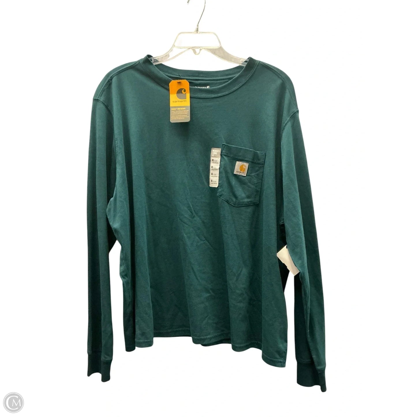 Top Long Sleeve By Carhartt In Green, Size: Xl