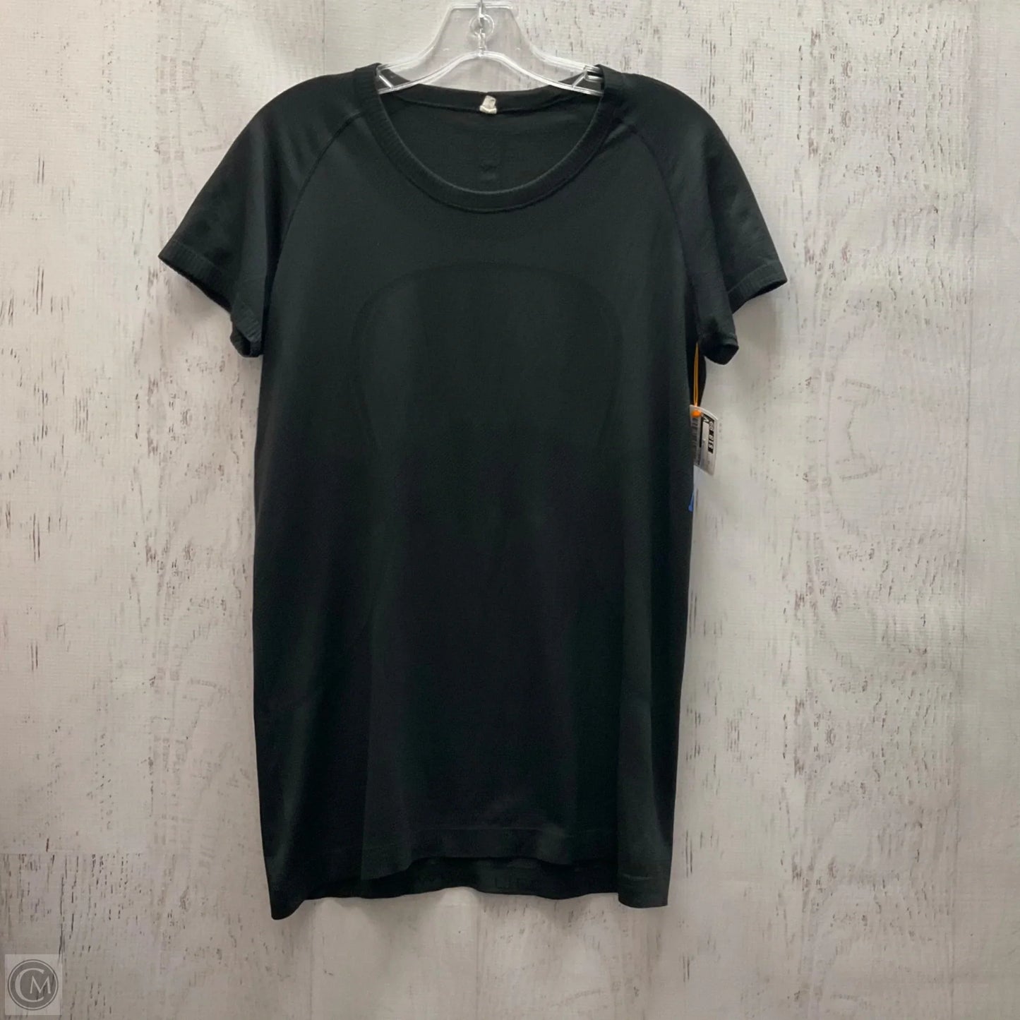 Athletic Top Short Sleeve By Lululemon In Black, Size: 12