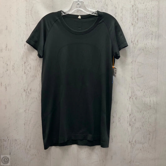 Athletic Top Short Sleeve By Lululemon In Black, Size: 12