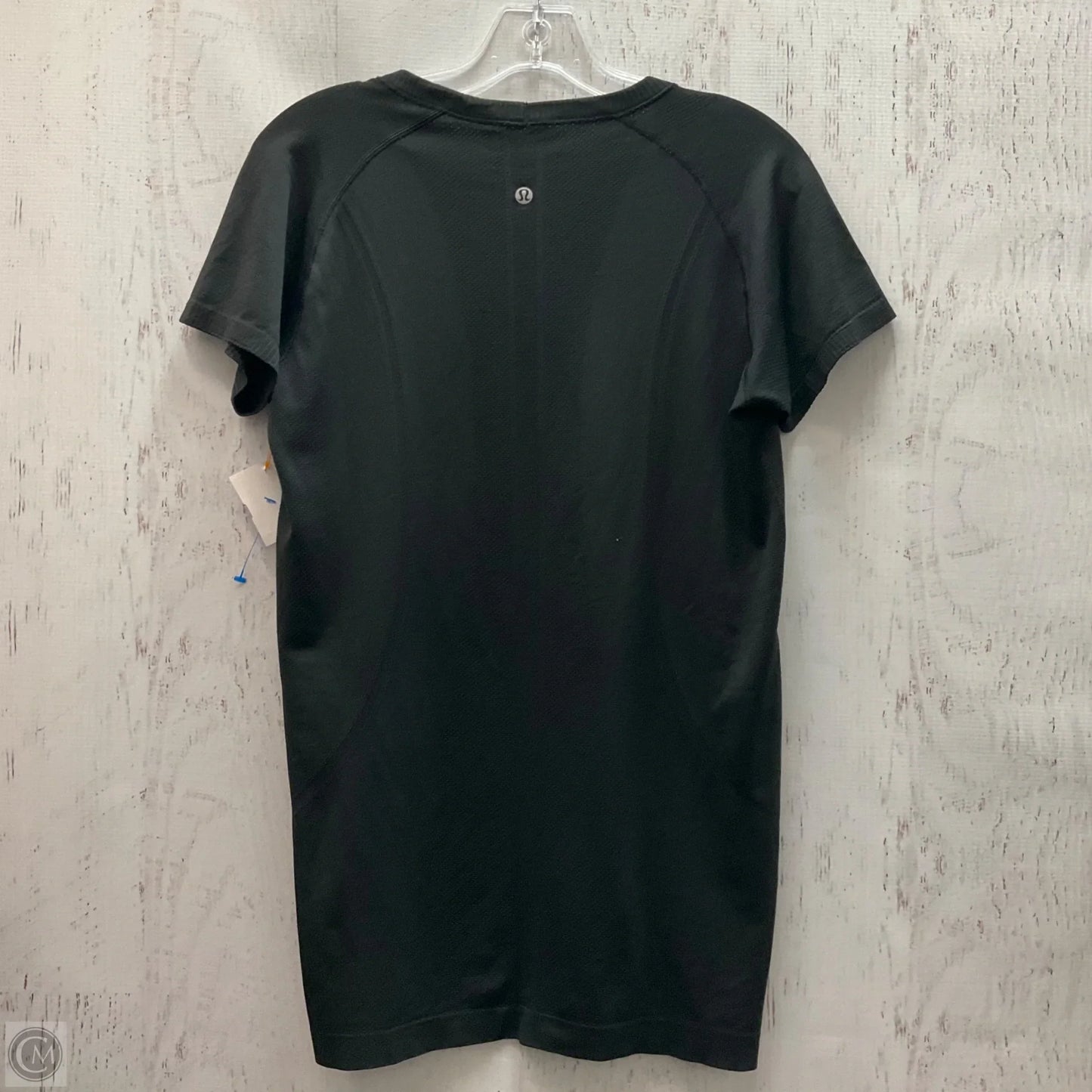 Athletic Top Short Sleeve By Lululemon In Black, Size: 12