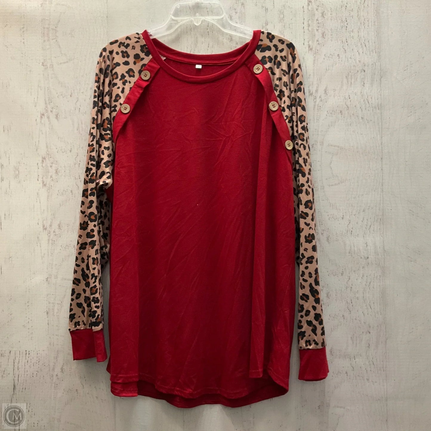 Top Long Sleeve By Clothes Mentor In Red, Size: 3x