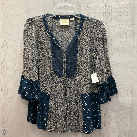 Top Long Sleeve By Maeve In Blue, Size: S