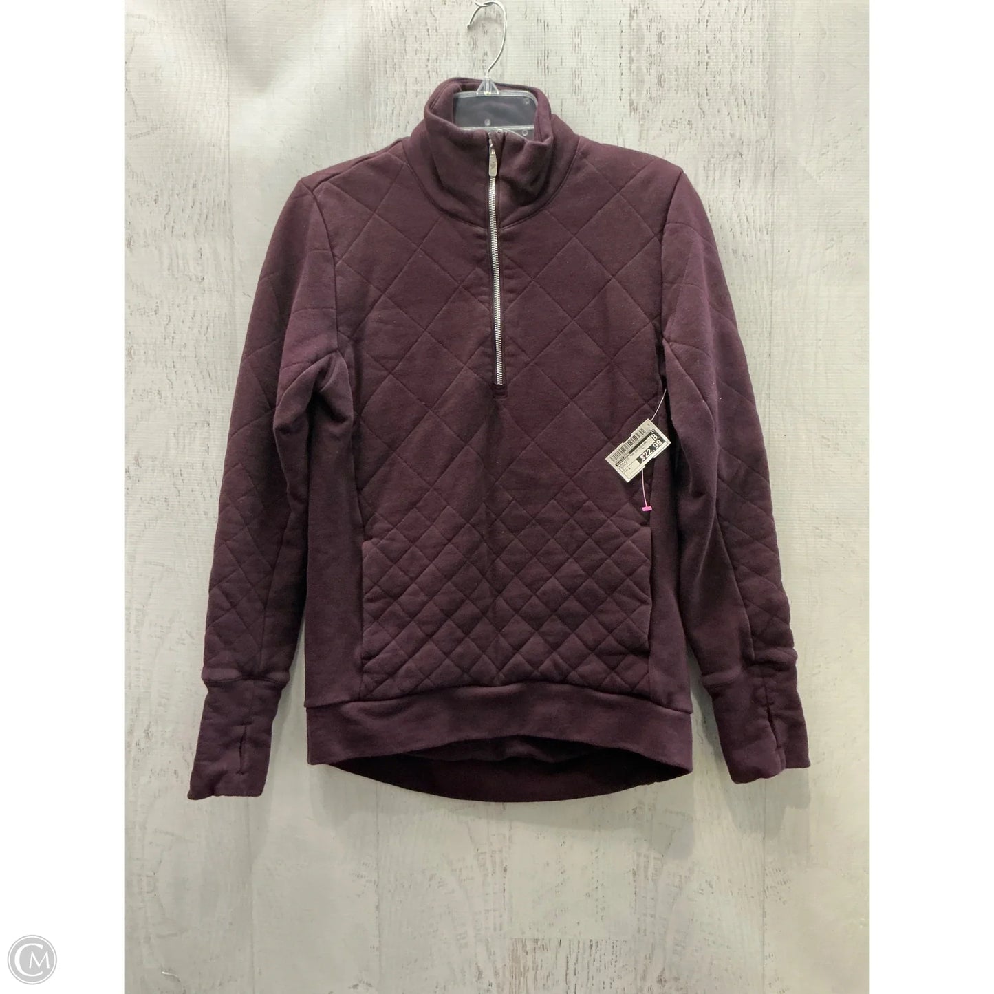 Athletic Top Long Sleeve Collar By Lululemon In Purple, Size: 4