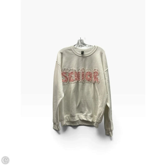 Sweatshirt Crewneck By Gildan In White, Size: L