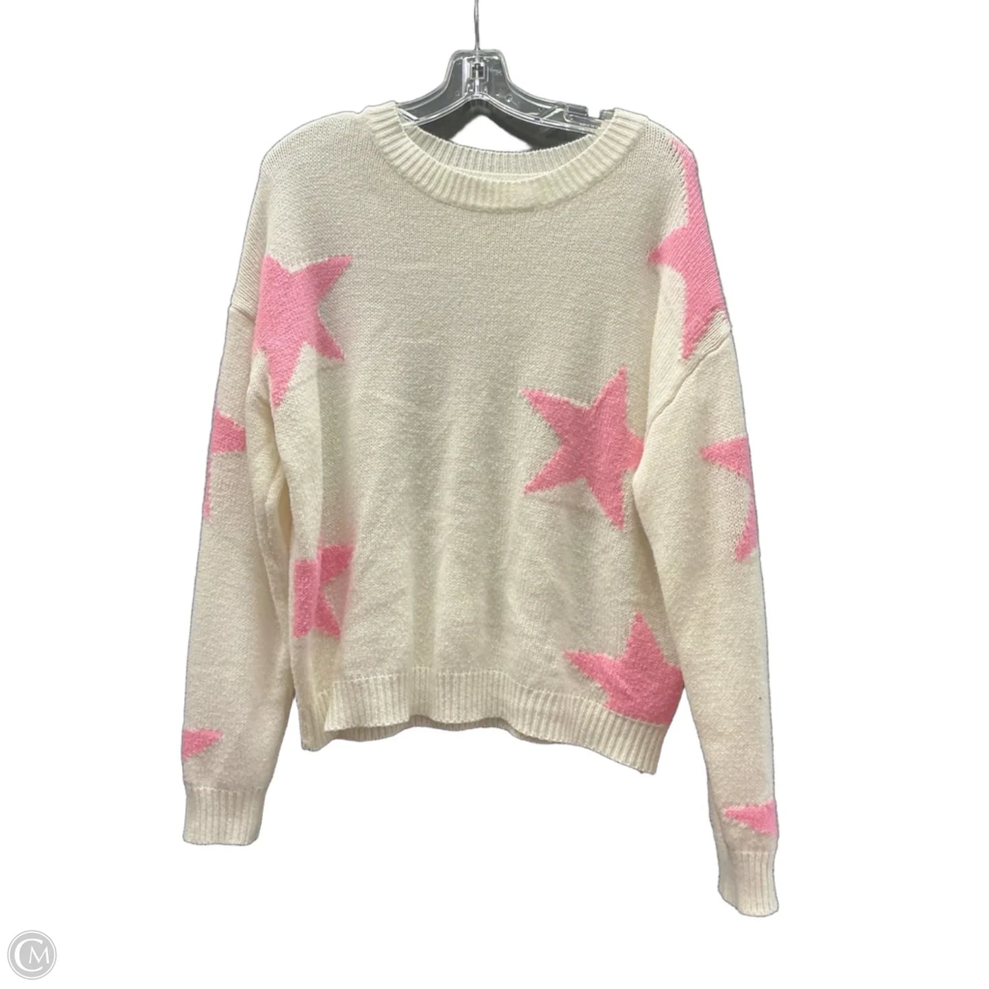 Sweater By Clothes Mentor In White, Size: L