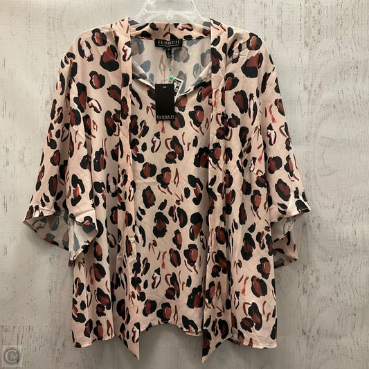 Top Short Sleeve By Eloquii In Animal Print, Size: 22