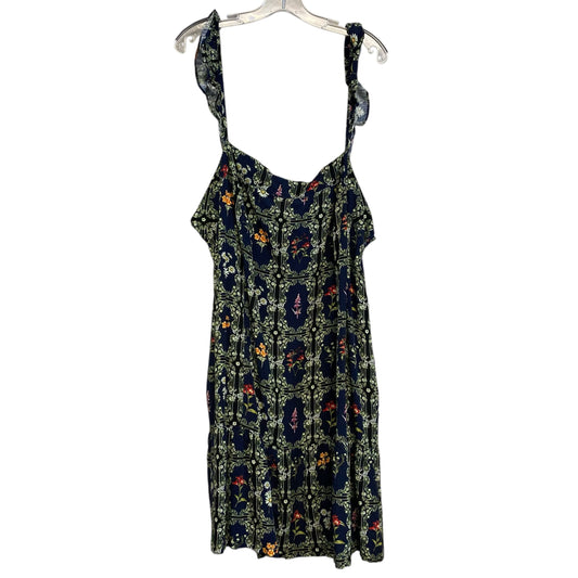 Dress Casual Short By Agua Bendita In Blue & Green, Size:2X