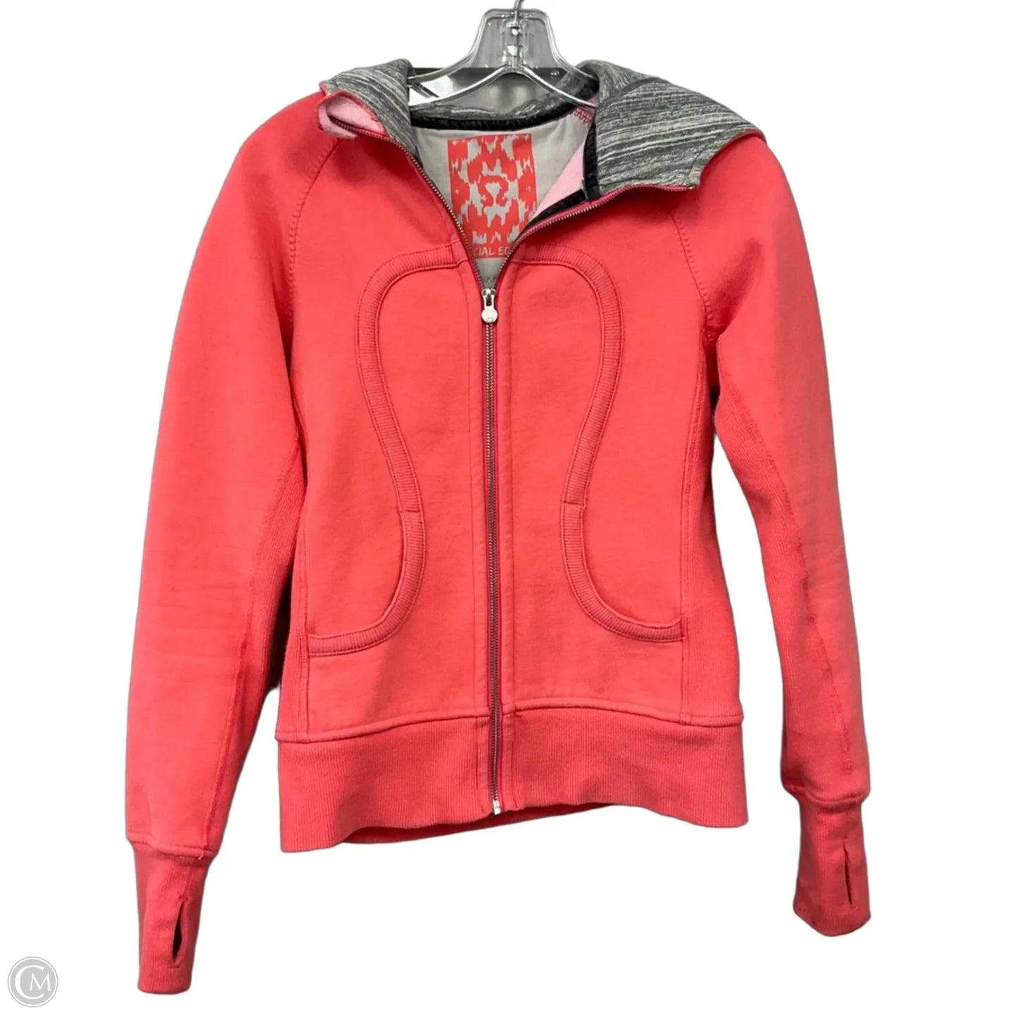 Athletic Jacket By Lululemon In Orange, Size: 4