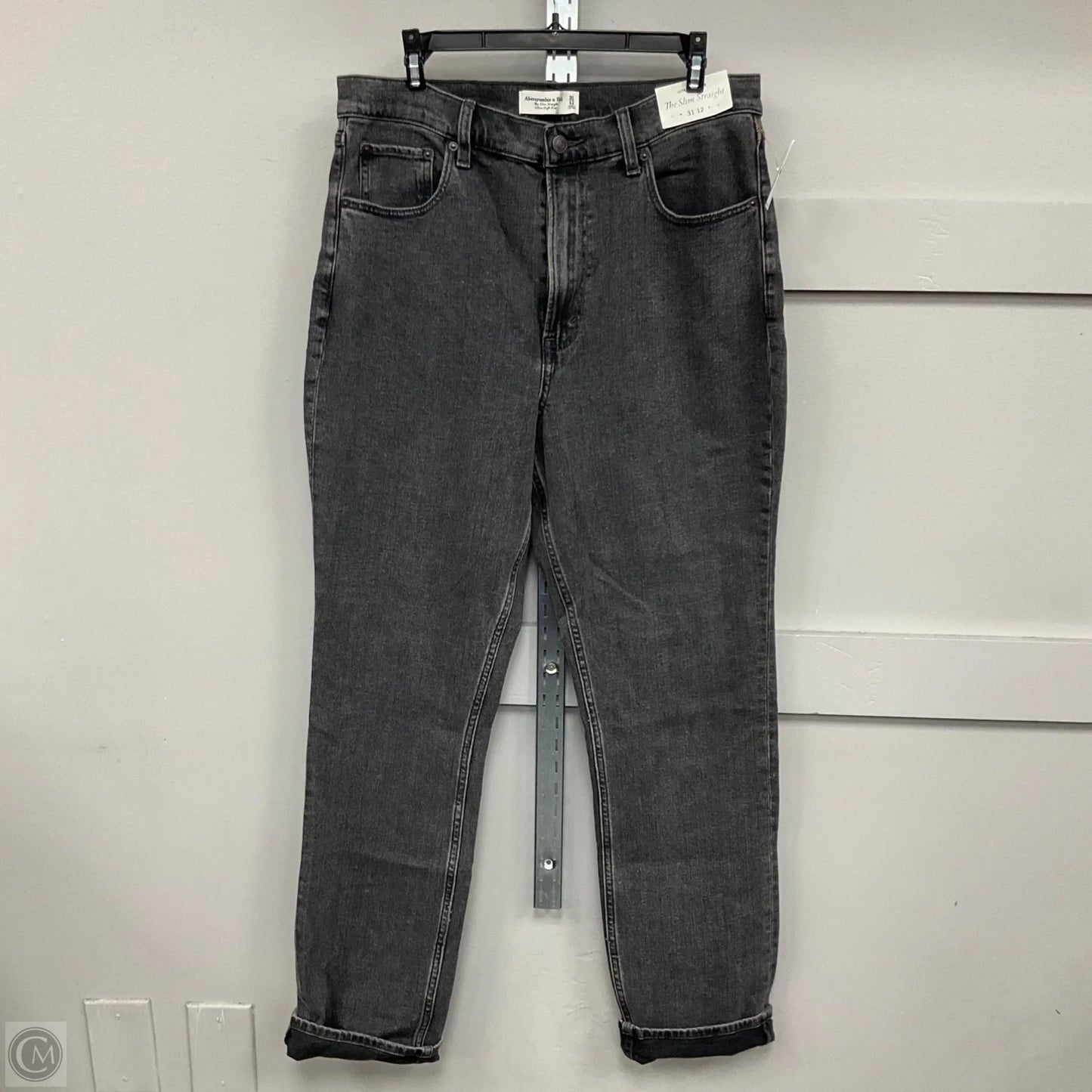 Jeans Straight By Abercrombie And Fitch In Black, Size: 12
