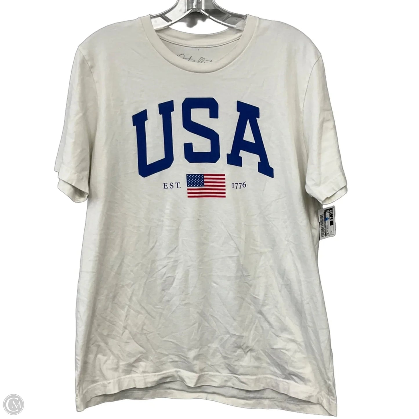 Top Short Sleeve Basic By Clothes Mentor In Tan, Size: L