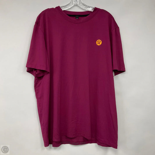 Athletic Top Short Sleeve By Lululemon In Pink, Size: Xl