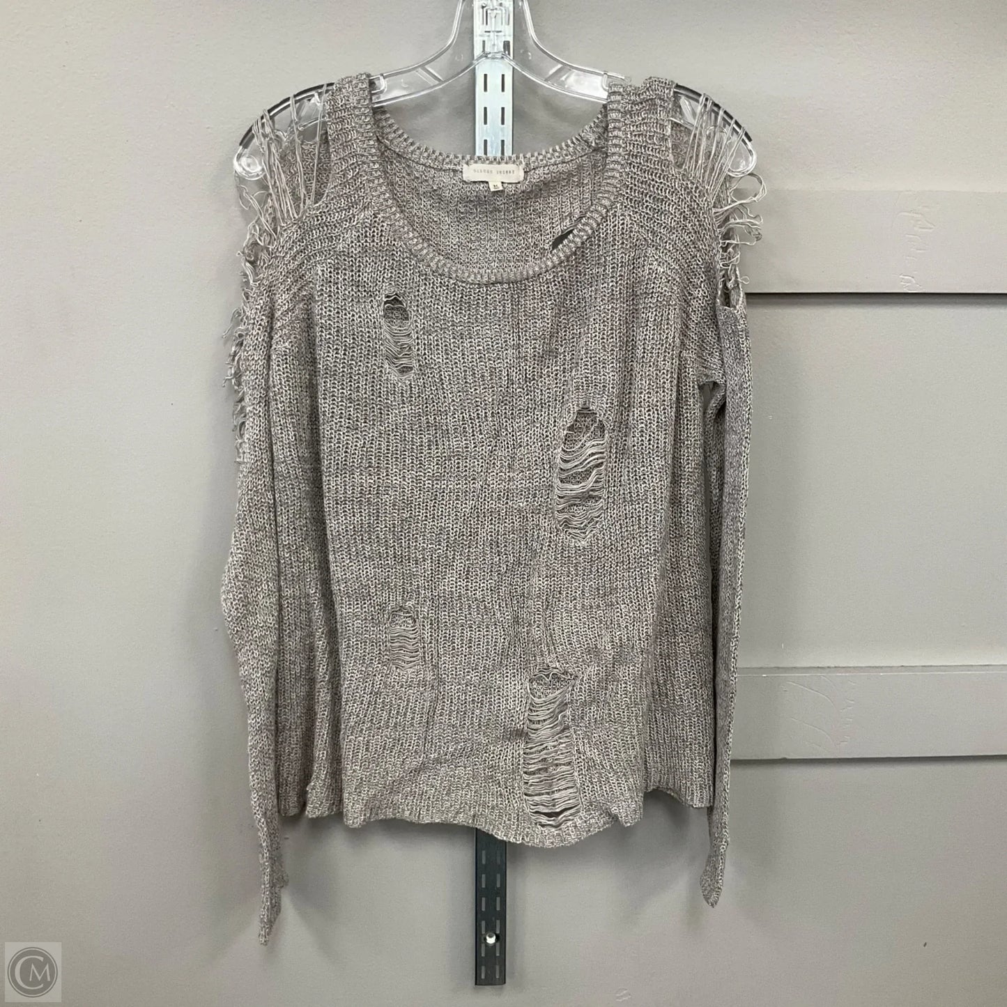Top Long Sleeve By Gilded Intent In Grey, Size: M