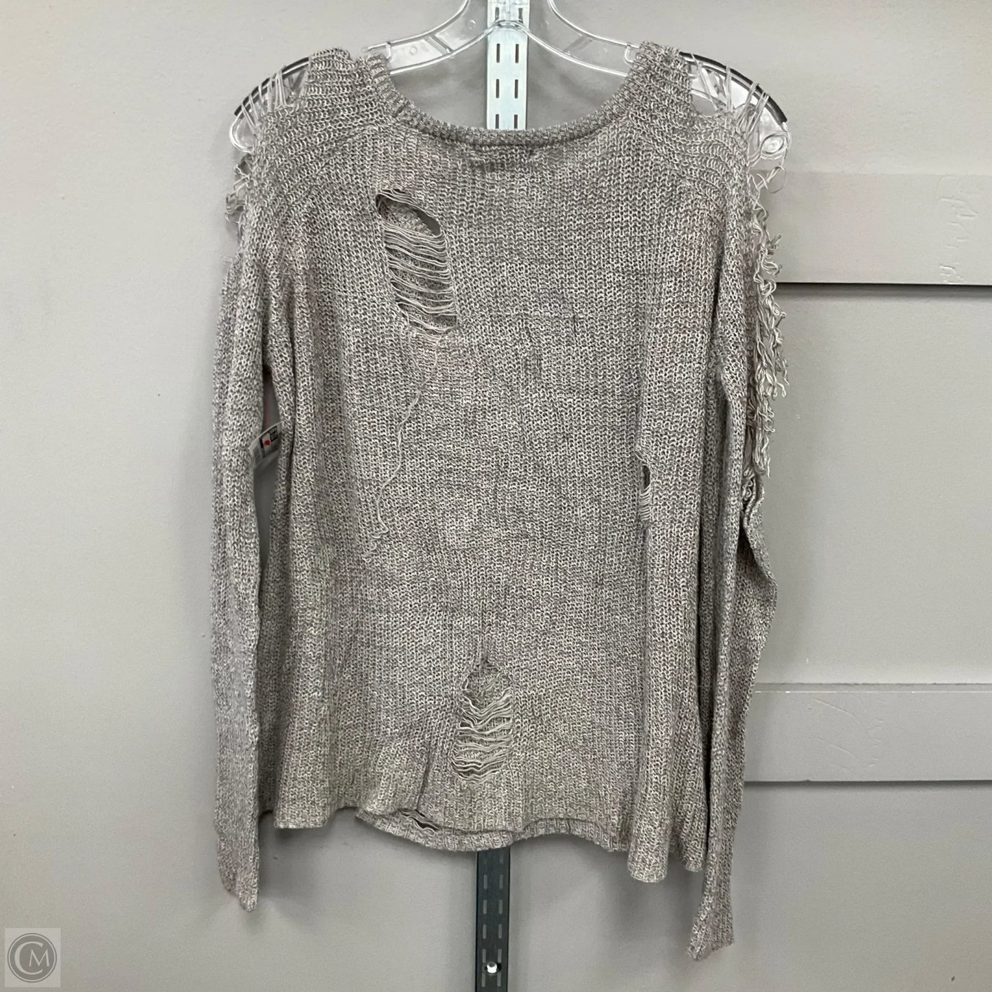 Top Long Sleeve By Gilded Intent In Grey, Size: M