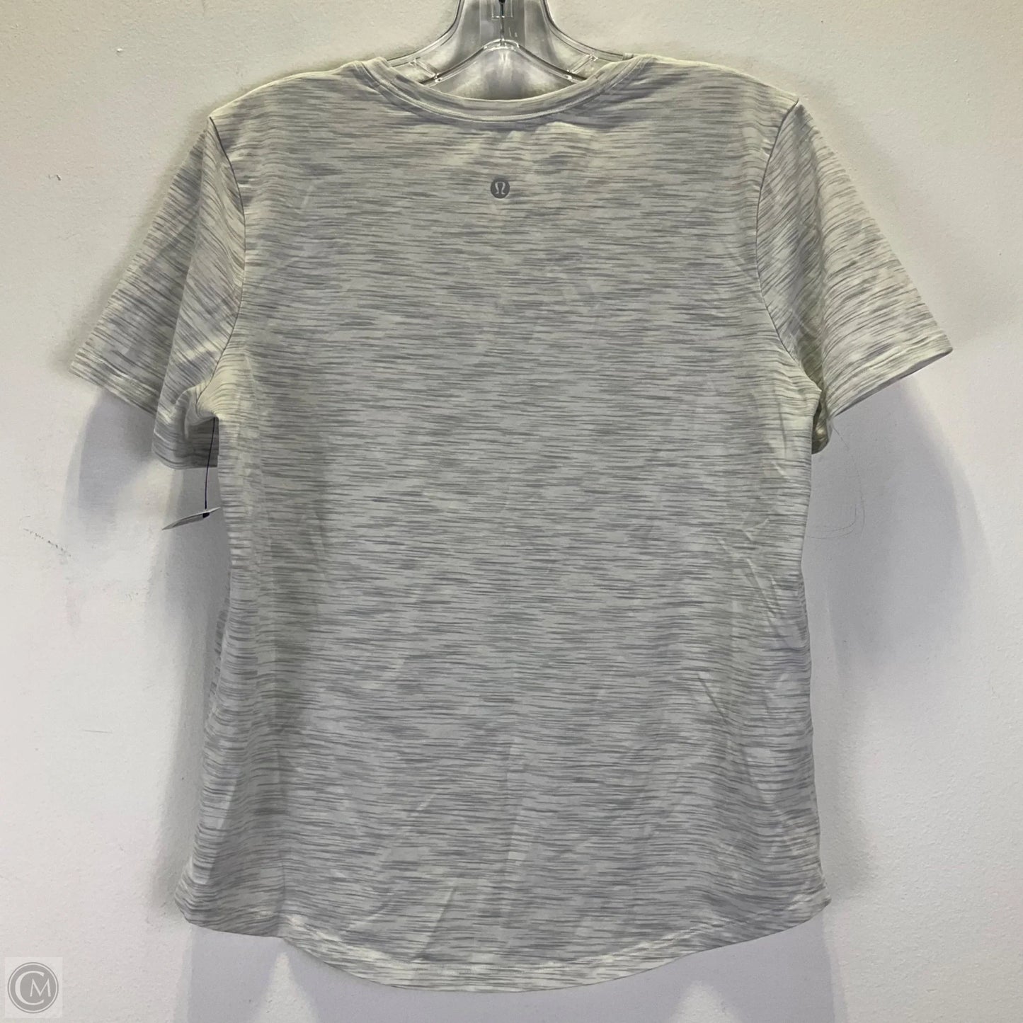 Athletic Top Short Sleeve By Lululemon In Grey, Size: 6