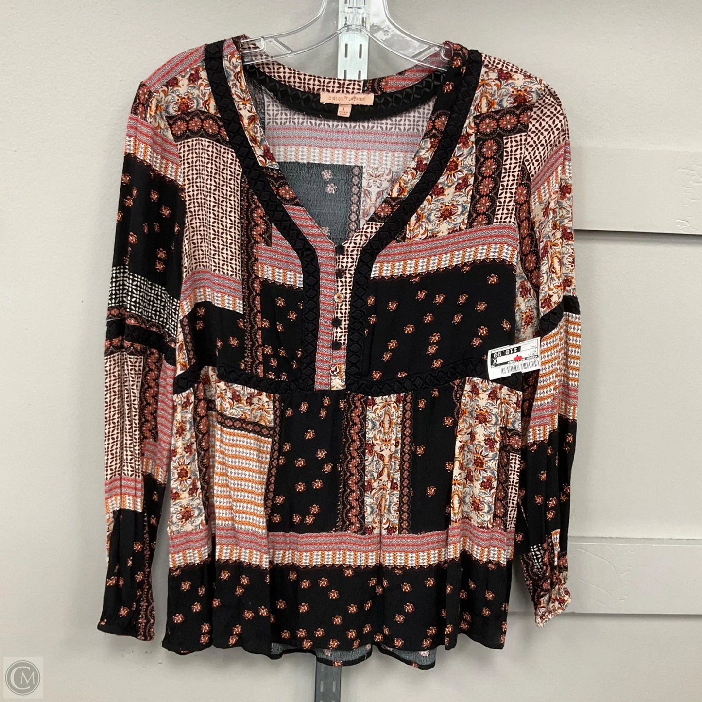 Top Long Sleeve By Gibson And Latimer In Multi-colored, Size: L