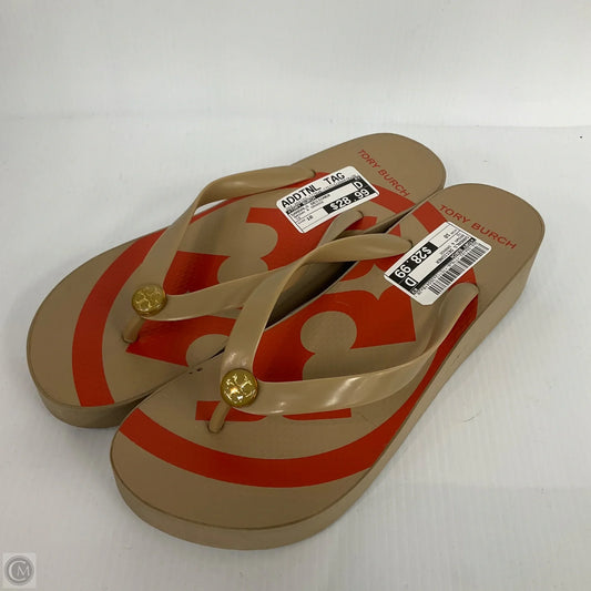 Sandals Designer By Tory Burch In Brown & Orange, Size: 10