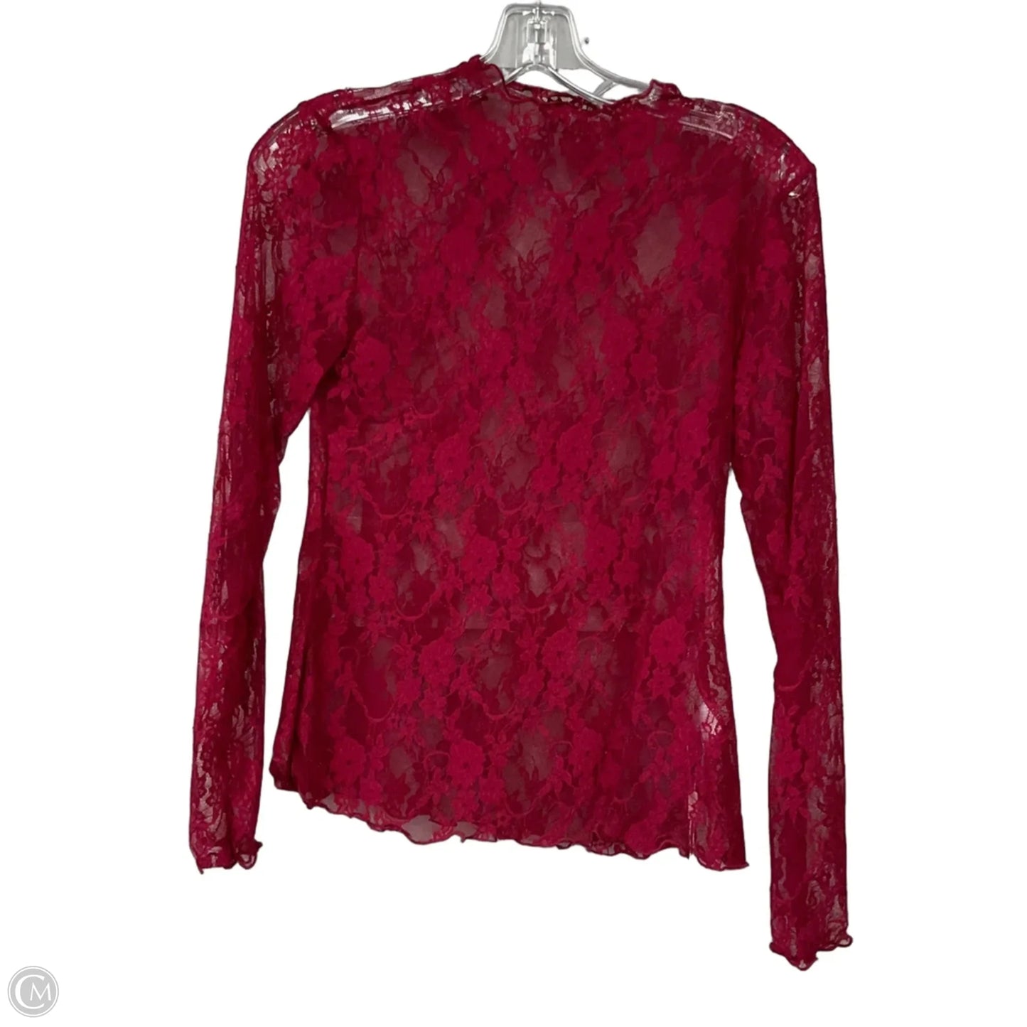Top Long Sleeve By Cmf In Red, Size: S