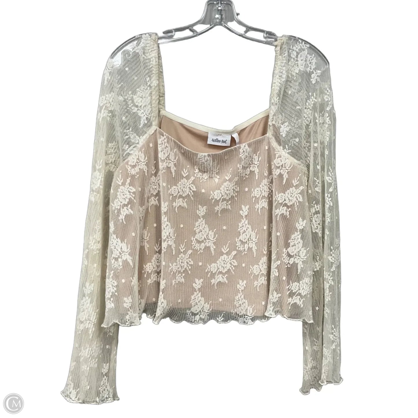 Top Long Sleeve By Willow & Root In Cream, Size: Xl