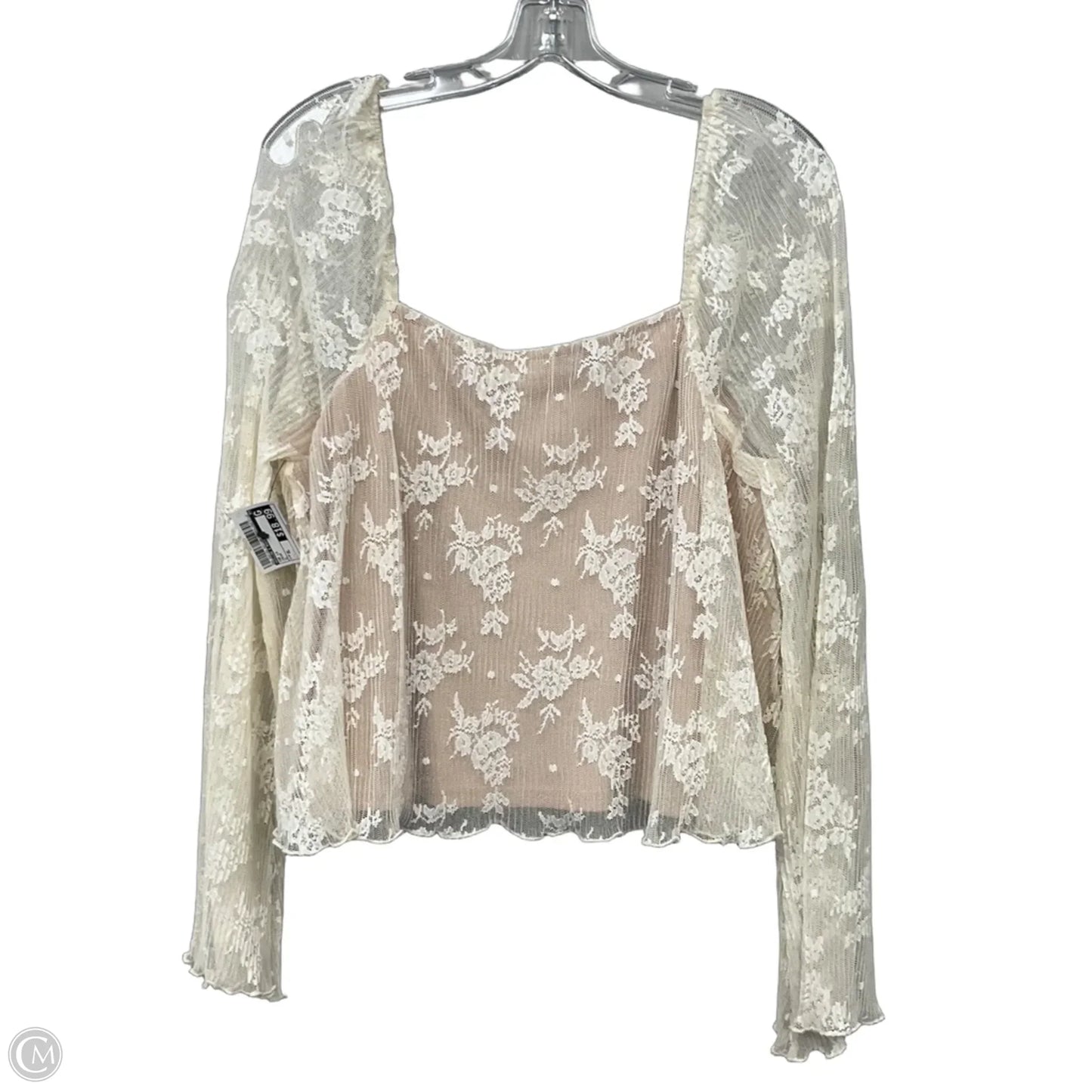 Top Long Sleeve By Willow & Root In Cream, Size: Xl