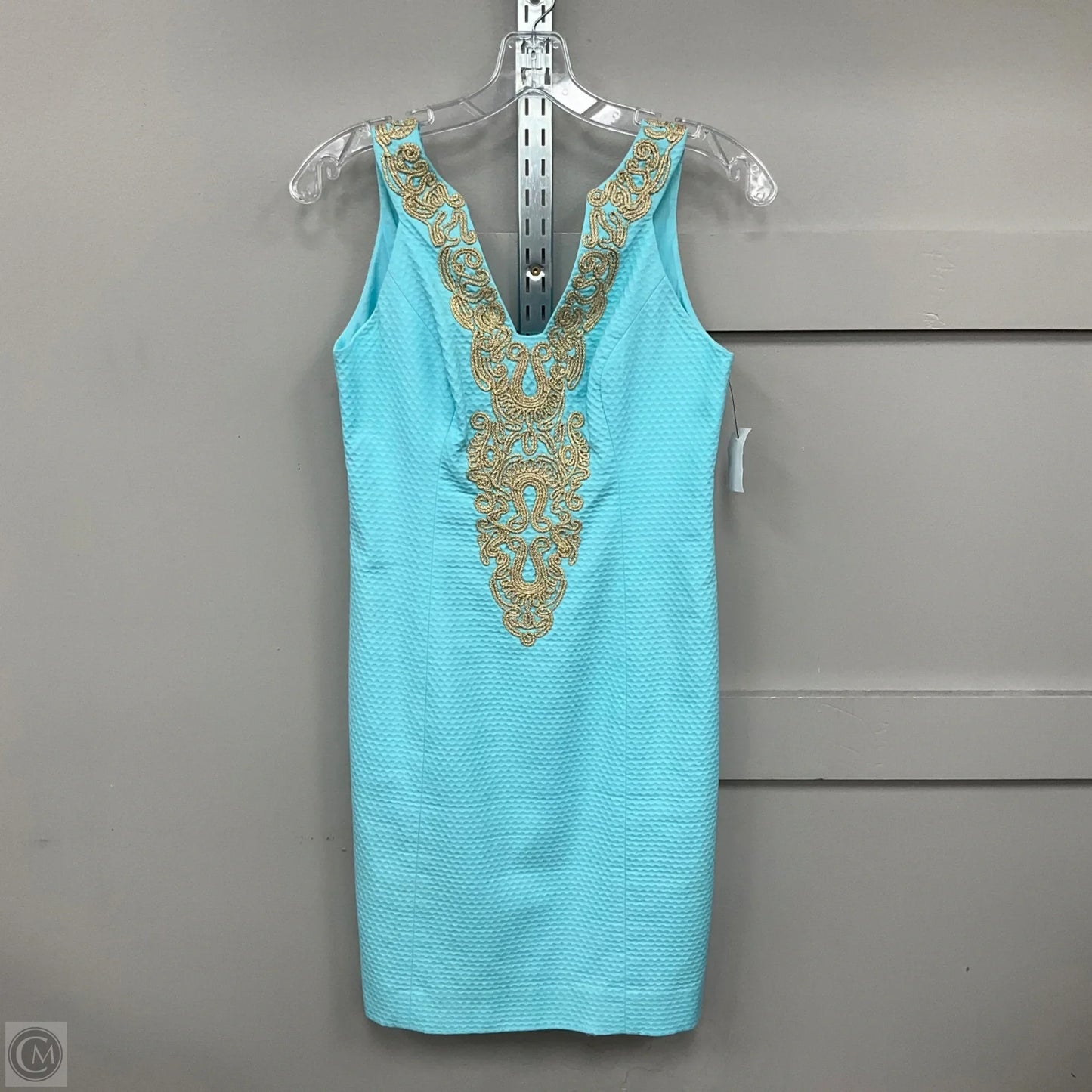 Dress Designer By Lilly Pulitzer In Blue & Gold, Size: 0