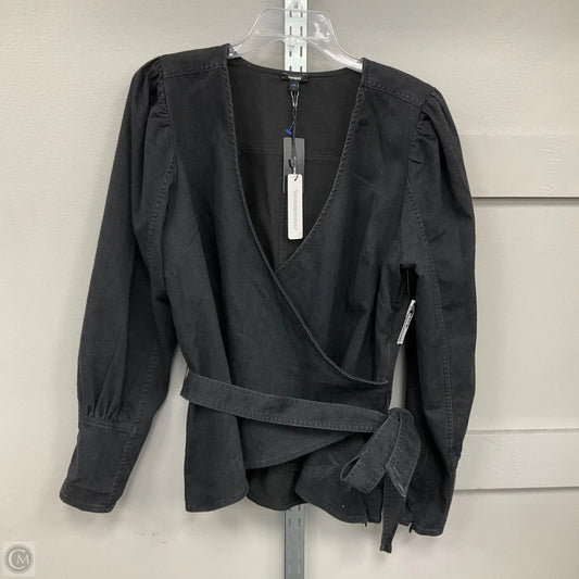 Top Long Sleeve By Express In Black Denim, Size: L