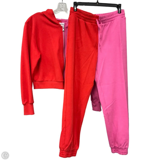 Lounge Set Pants By The Drop In Pink & Red, Size: S