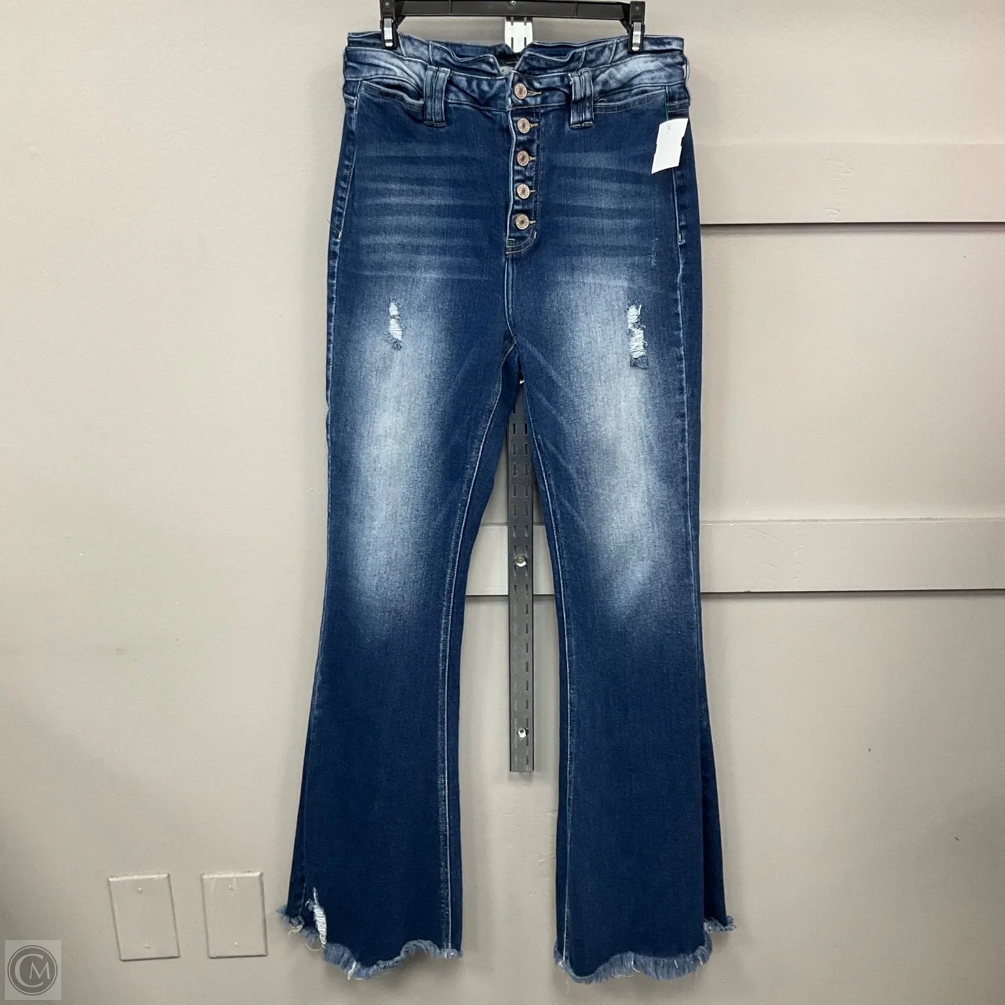 Jeans Flared By Kancan In Blue Denim, Size: 8