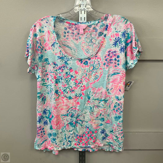 Top Short Sleeve Designer By Lilly Pulitzer In Multi-colored, Size: M