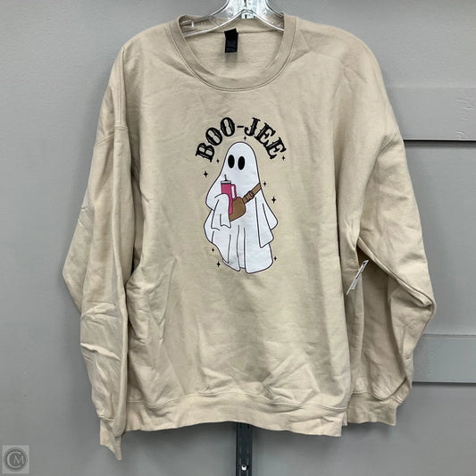 Sweatshirt Crewneck By Gildan In Tan, Size: Xl