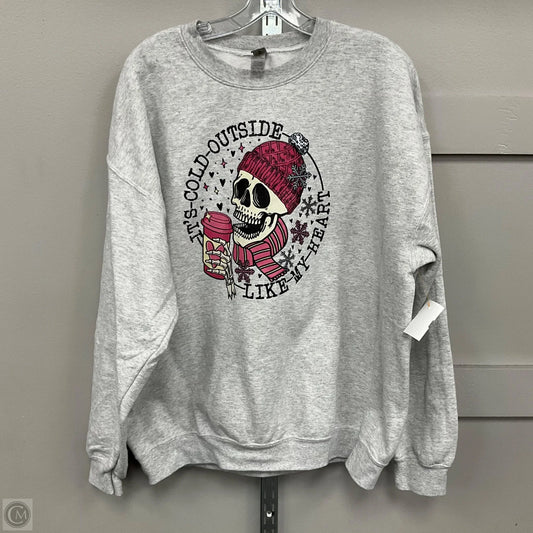 Sweatshirt Crewneck By Gildan In Grey, Size: Xl