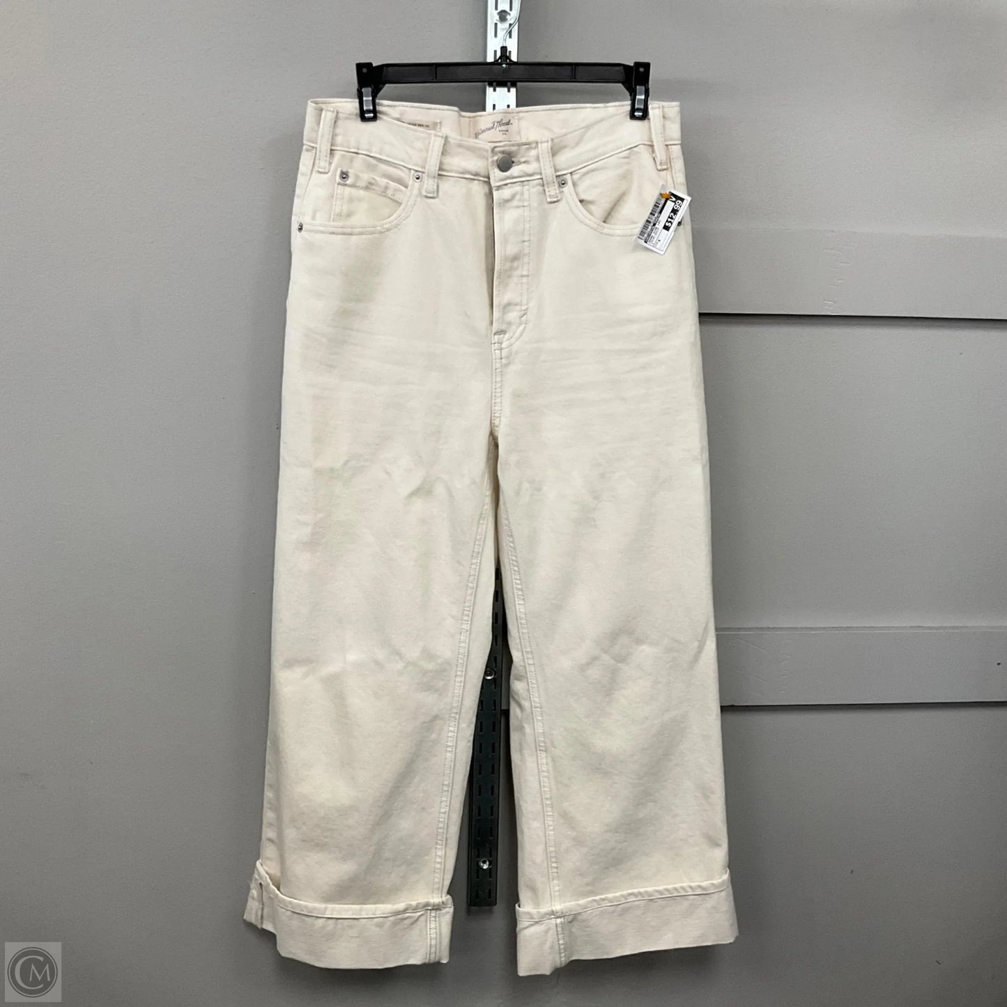 Jeans Wide Leg By Universal Thread In Cream Denim, Size: 4