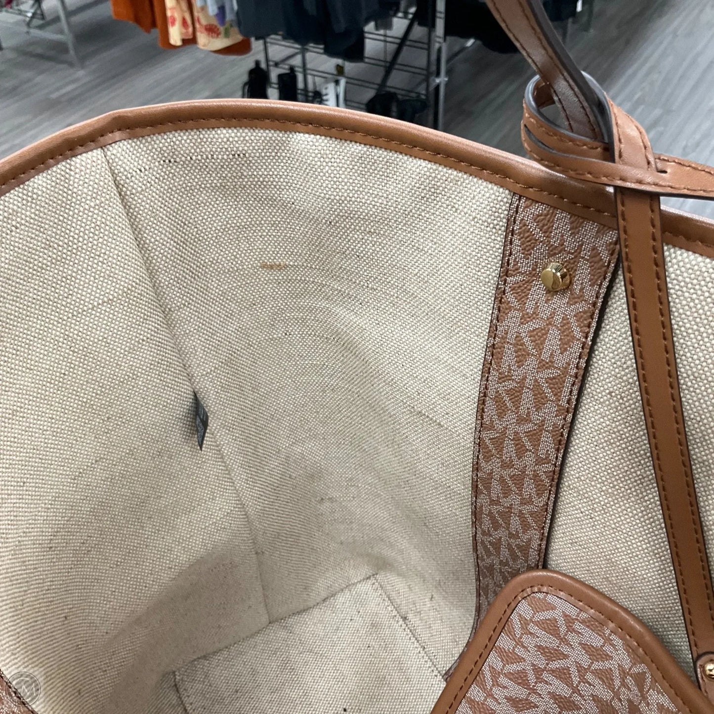 Eva Large Two-Toned Tote Designer By Michael Kors, Size: Large