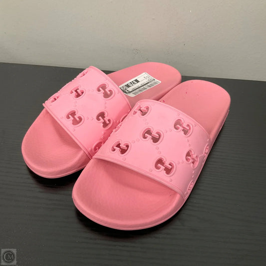 Sandals Luxury Designer By Gucci In Pink, Size: 6