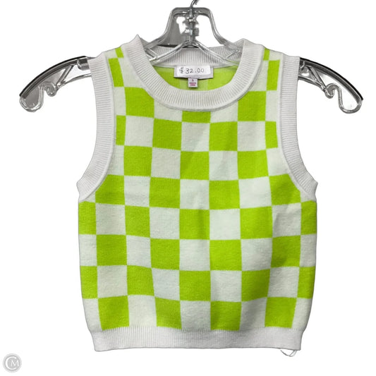 Top Sleeveless By Buttermelon In Checkered Pattern, Size: S
