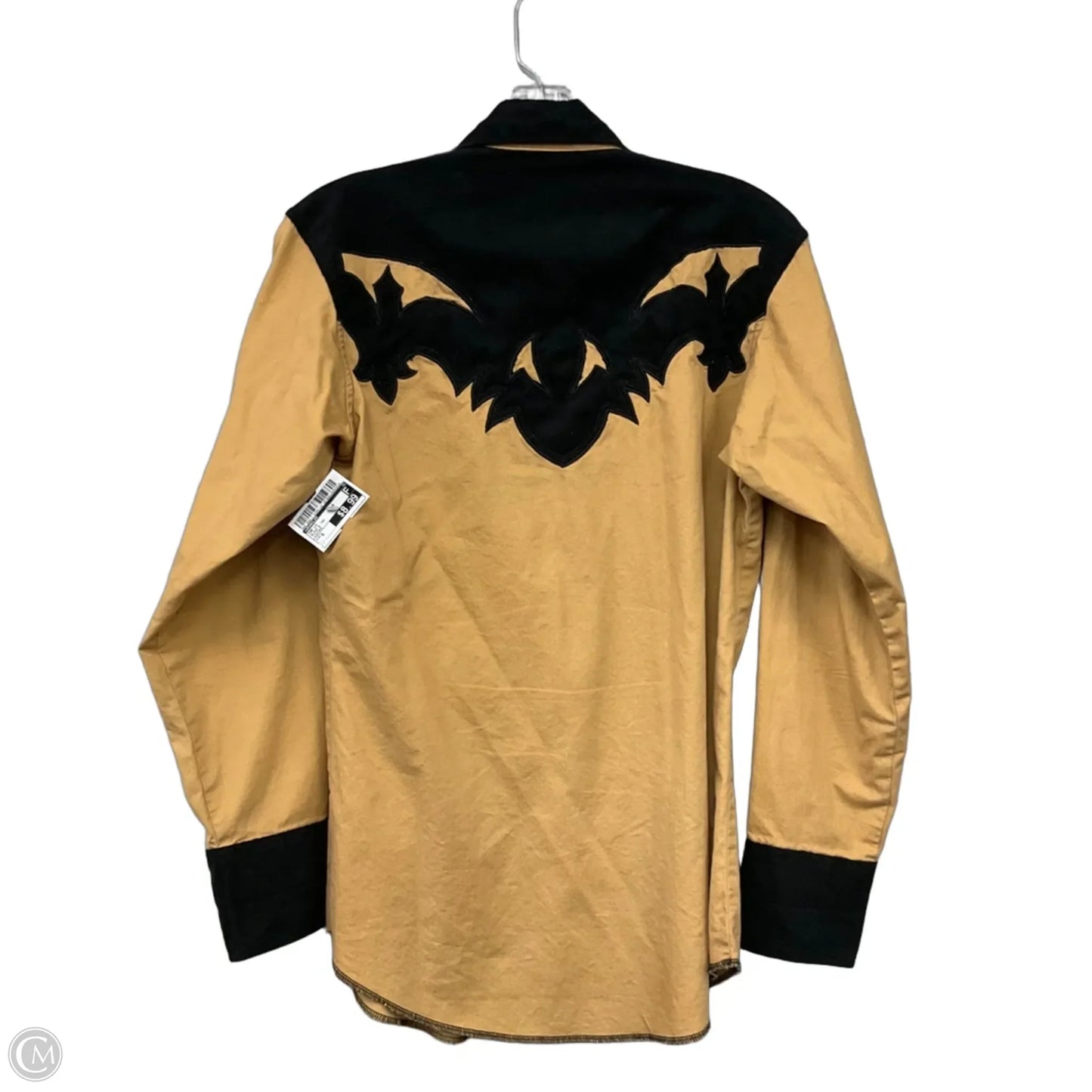 Top Long Sleeve By Wrangler In Black & Tan, Size: S