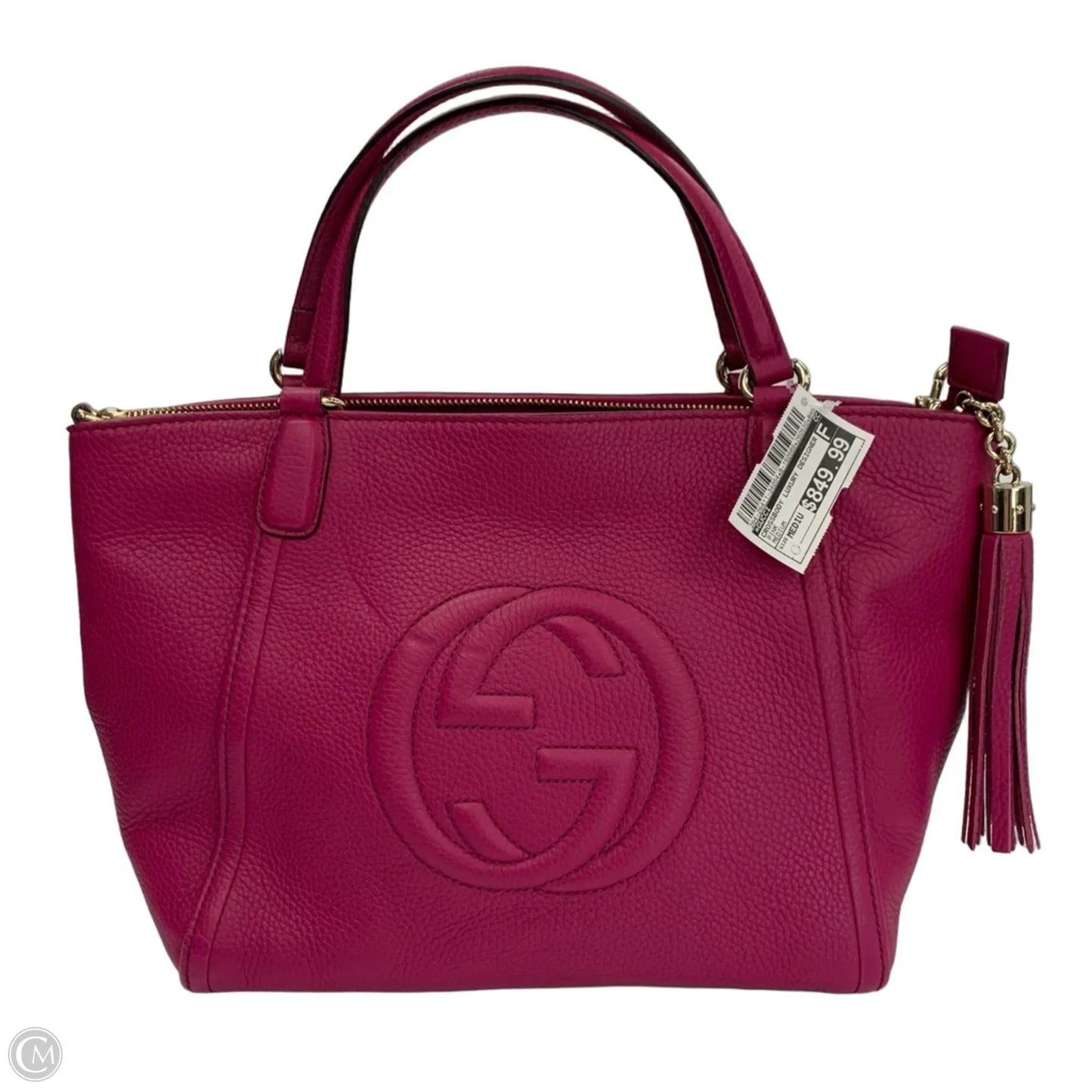 Soho Pebbled Leather Tote Bag/ Crossbody By Gucci, Size: Medium