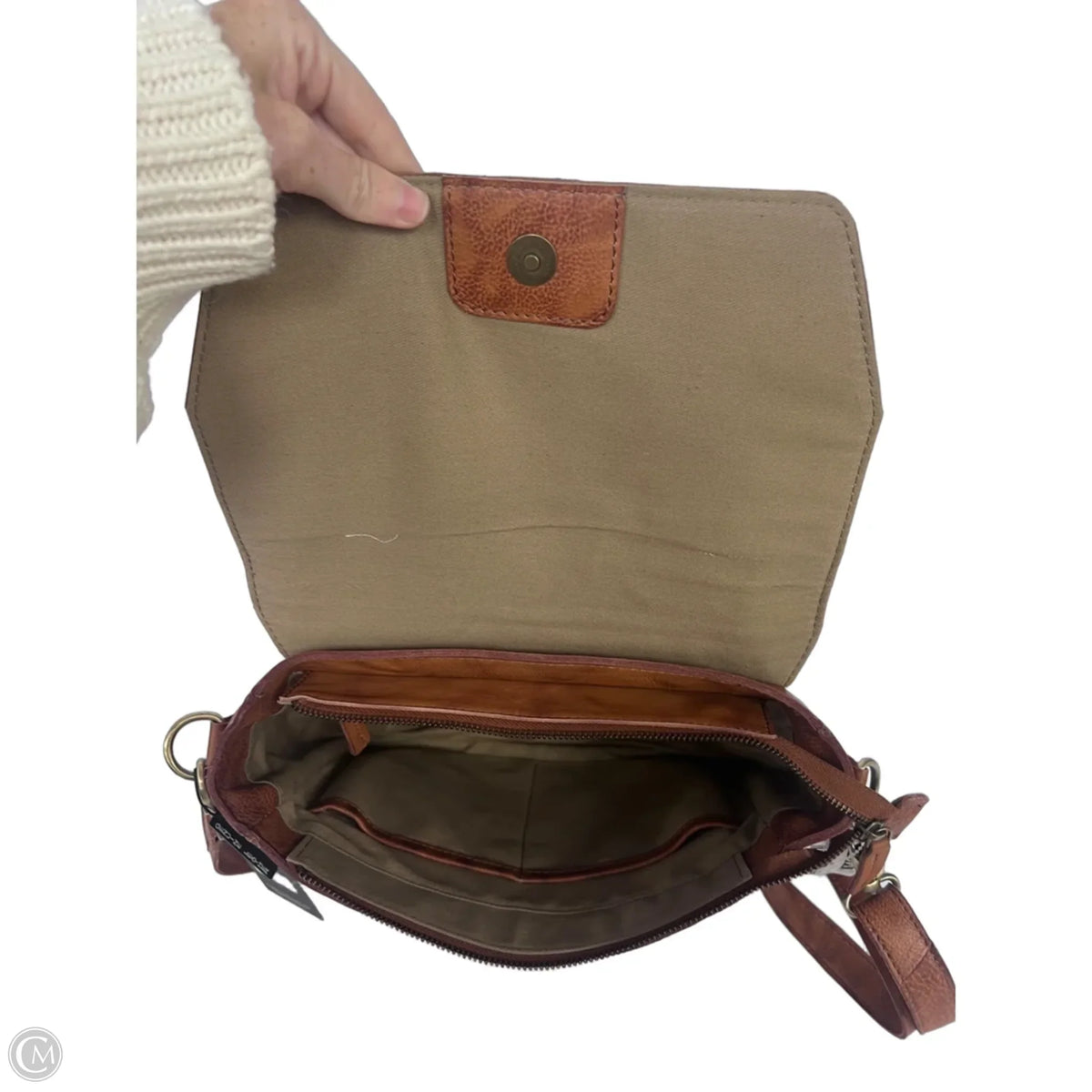 Crossbody Leather By Kiko, Size: Medium