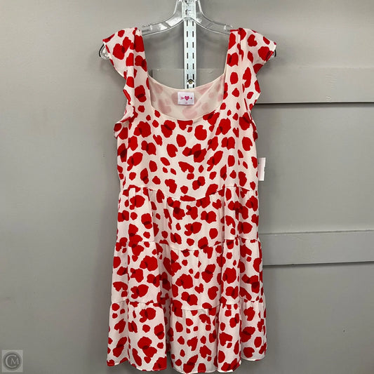 Dress Casual Midi By Buddy Love In Red & Cream, Size: L