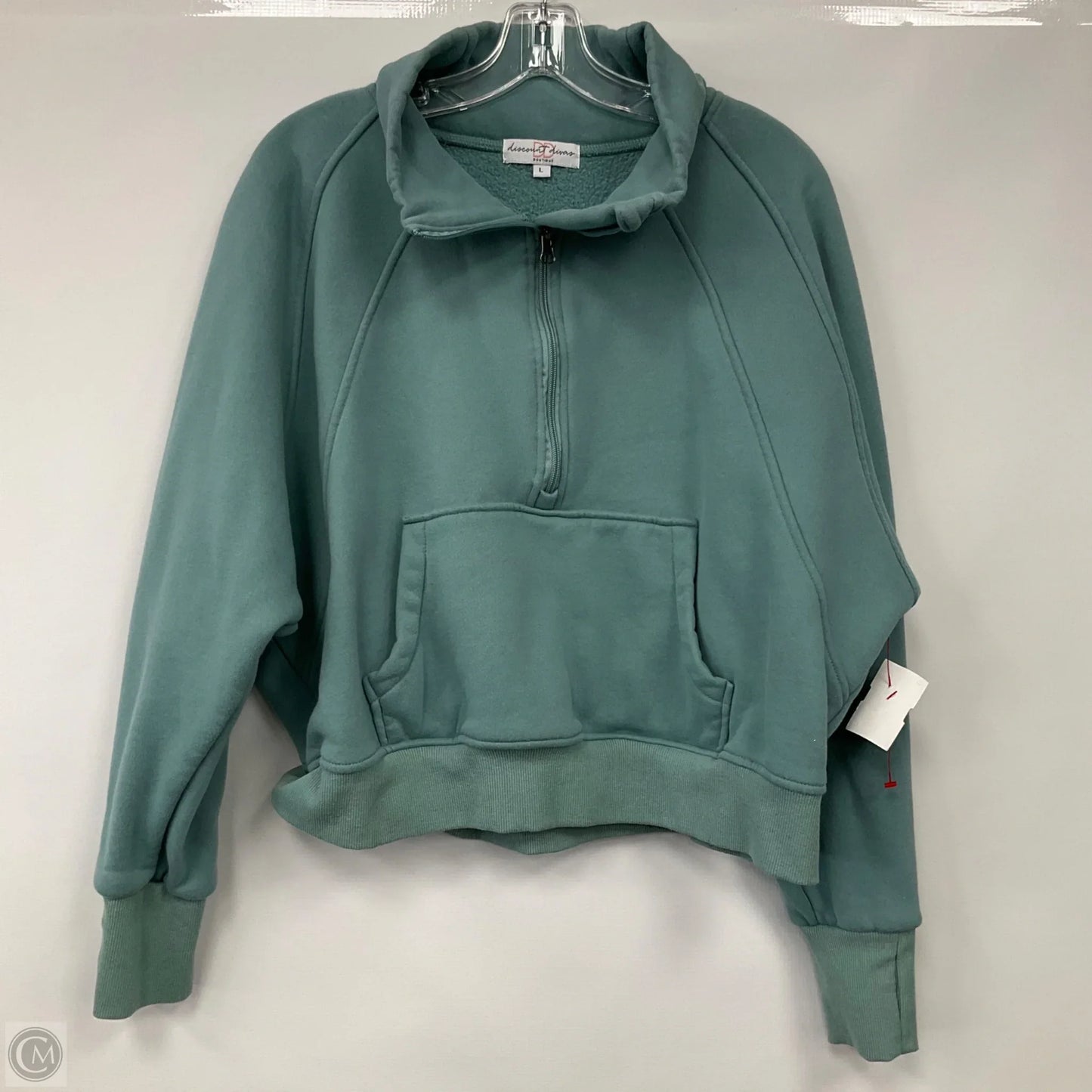 Sweatshirt Collar In Teal, Size: L