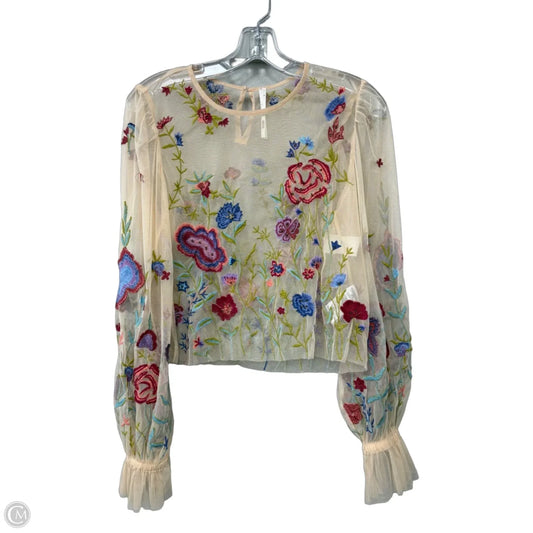 Top Long Sleeve By Anthropologie In Floral Print, Size: S