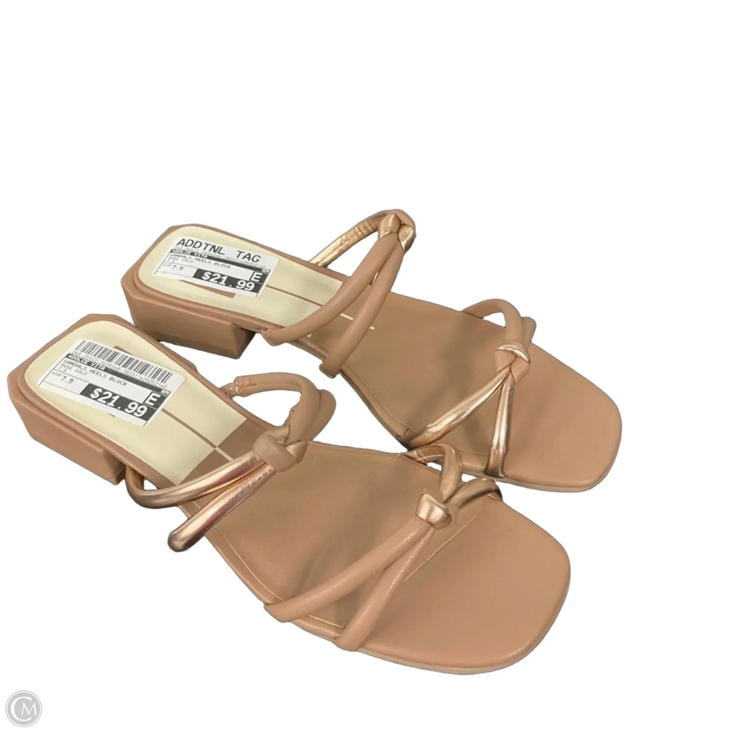 Sandals Heels Block By Dolce Vita In Rose Gold, Size: 7.5