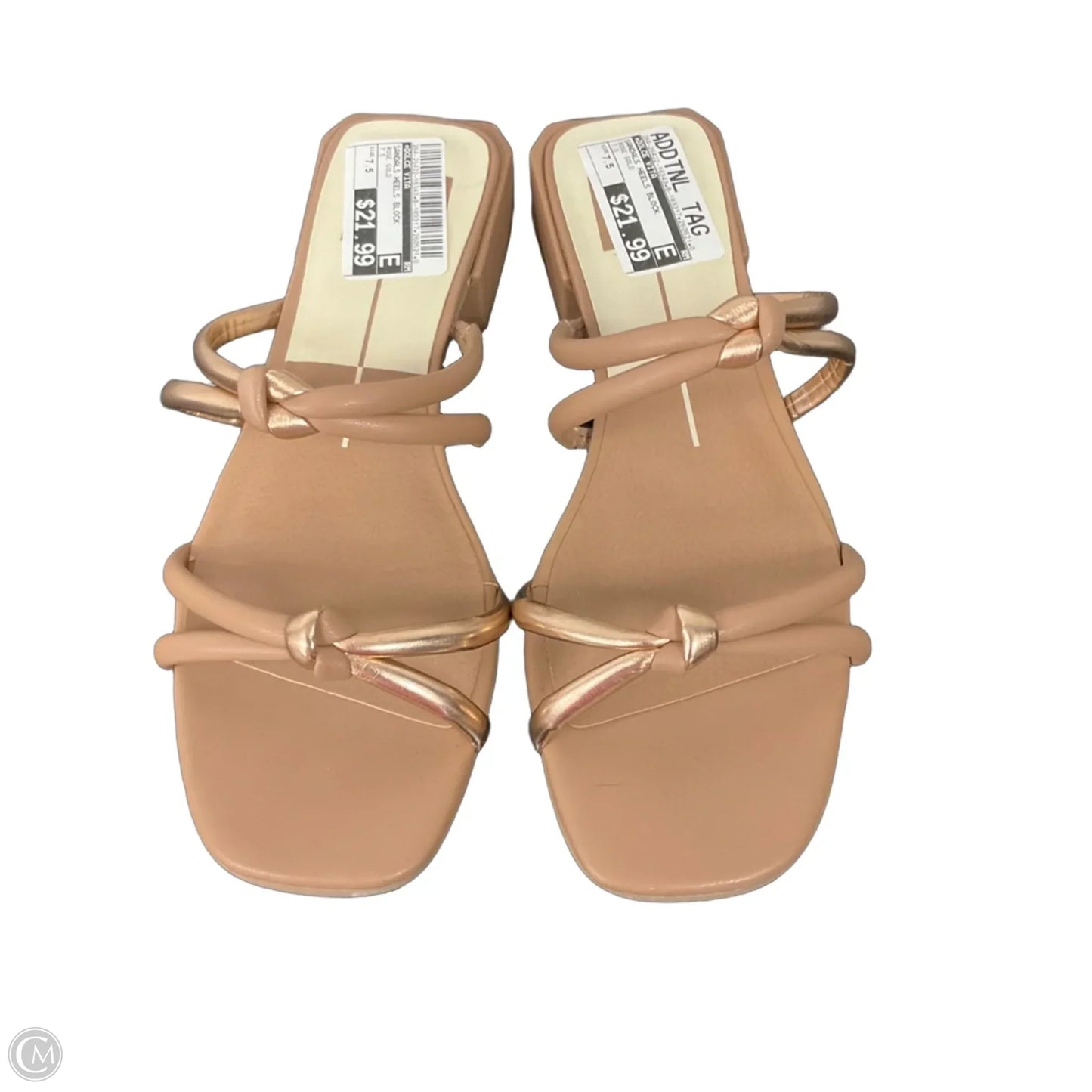 Sandals Heels Block By Dolce Vita In Rose Gold, Size: 7.5